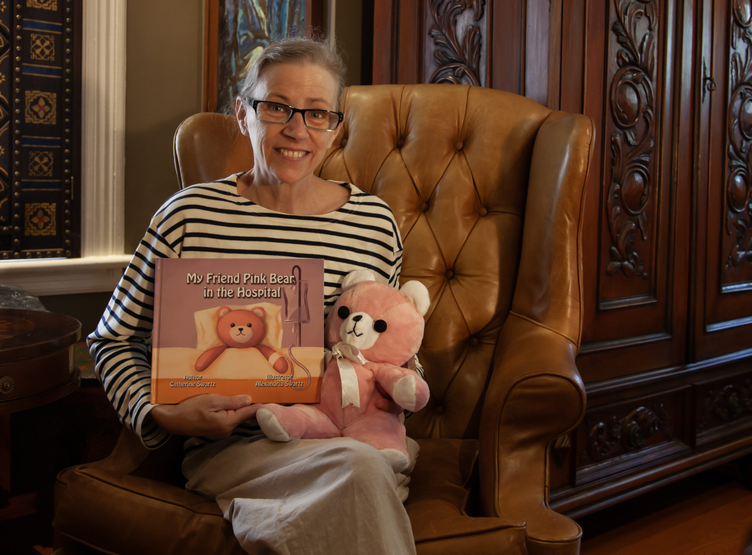 Pink Bear supports children’s author Catherine Swartz through her Pancreatic Cancer